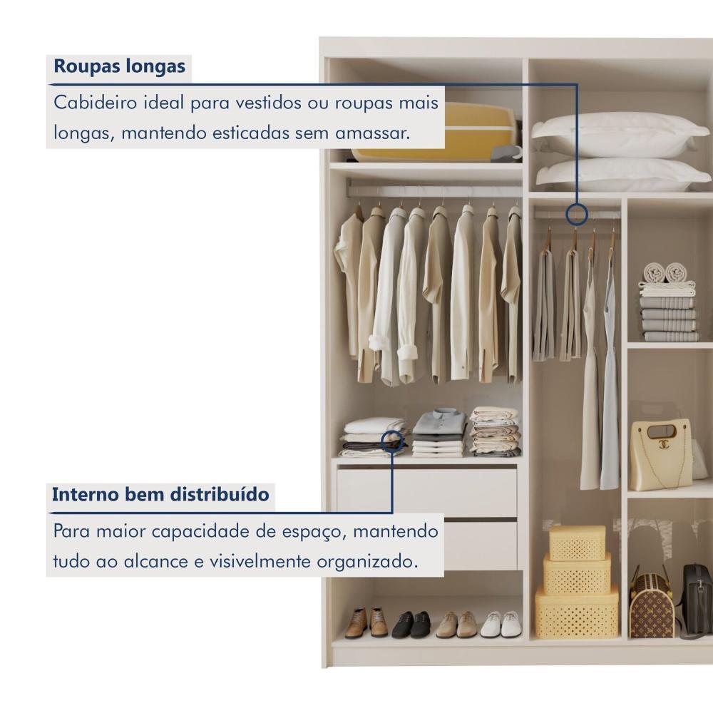 Miniatura Closet Casal sem Portas 4 Gavetas Miami Branco