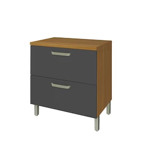Miniatura Balcão Nesher Princesa 1 Porta 1 Gaveta – 80cm Freijo/Grafite