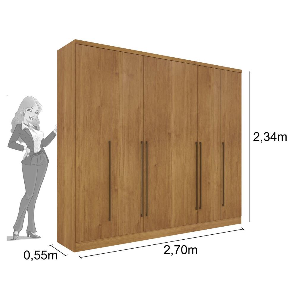 Miniatura Guarda Roupa Casal 6 Portas 8 Gavetas Portugal Espresso Móveis Cinamomo