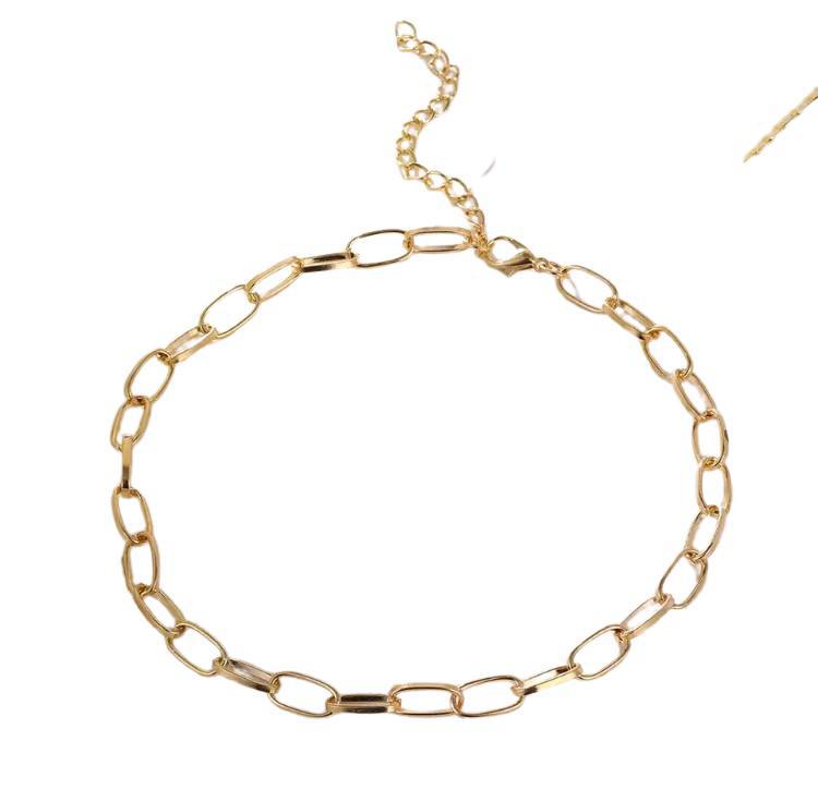 Colar Dourado Corrente Fina Entrelaçada
