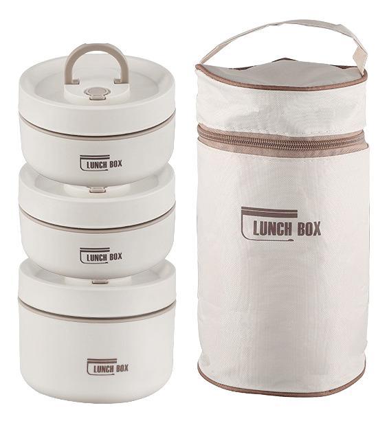 Miniatura Kit 3 Marmita Térmica Redonda Viagem Bolsa Térmica Qualidade