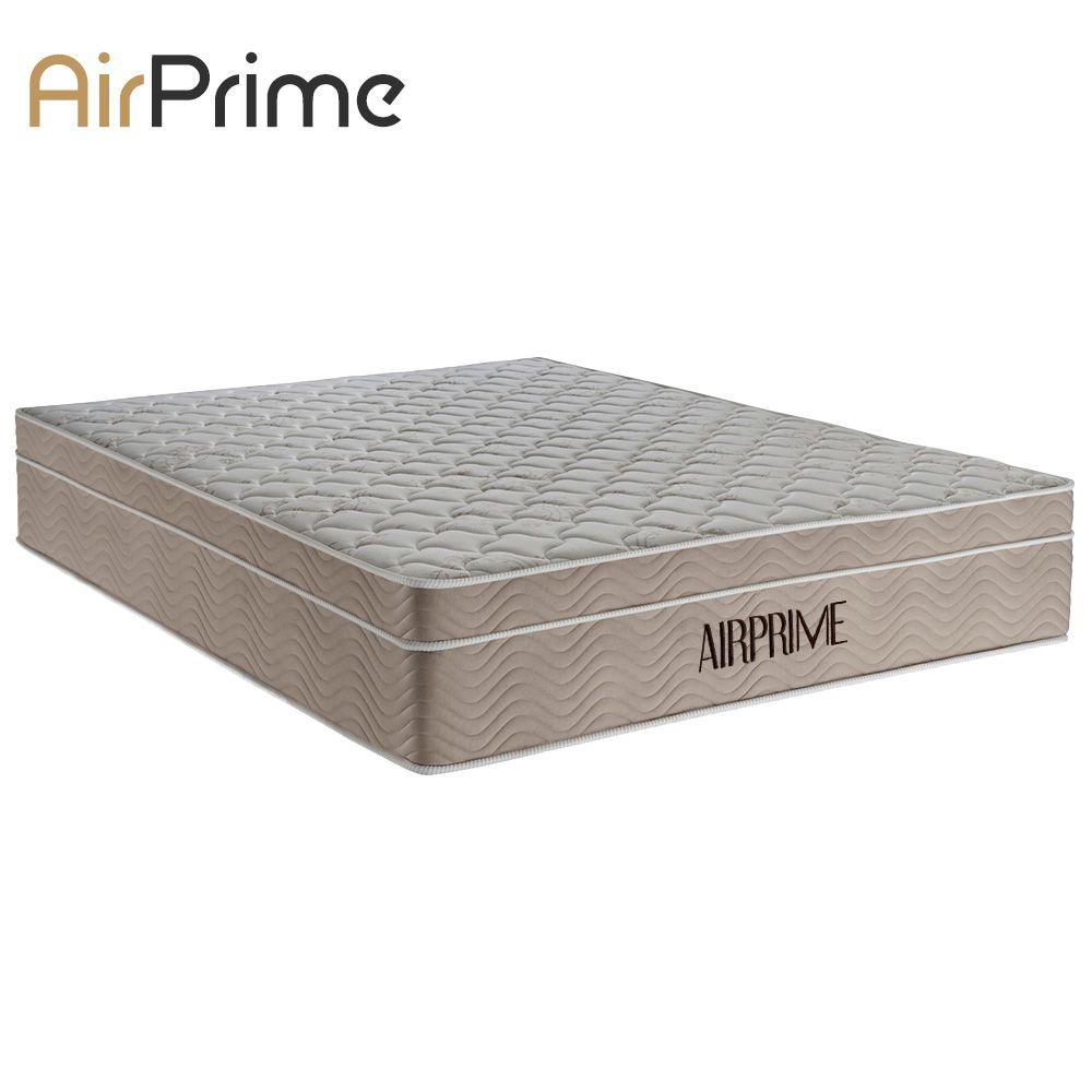 Cama Box Baú Casal Sintético Cremil + Colchão Molas Ensacadas Airprime 138cm Preto - Suporta Até 120kg Por Pessoa