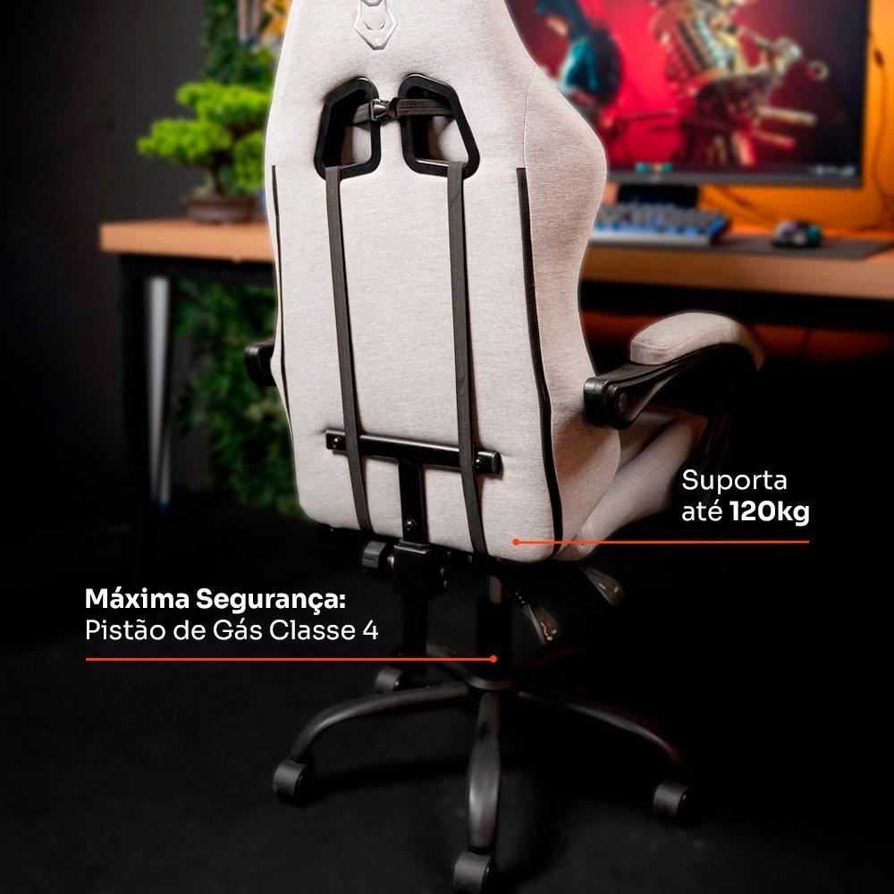 Miniatura Cadeira Gamer Husky Storm 100, Até 120kg, Almofadas, Reclinável 135º, Tecido, Cinza - HCG100CZT