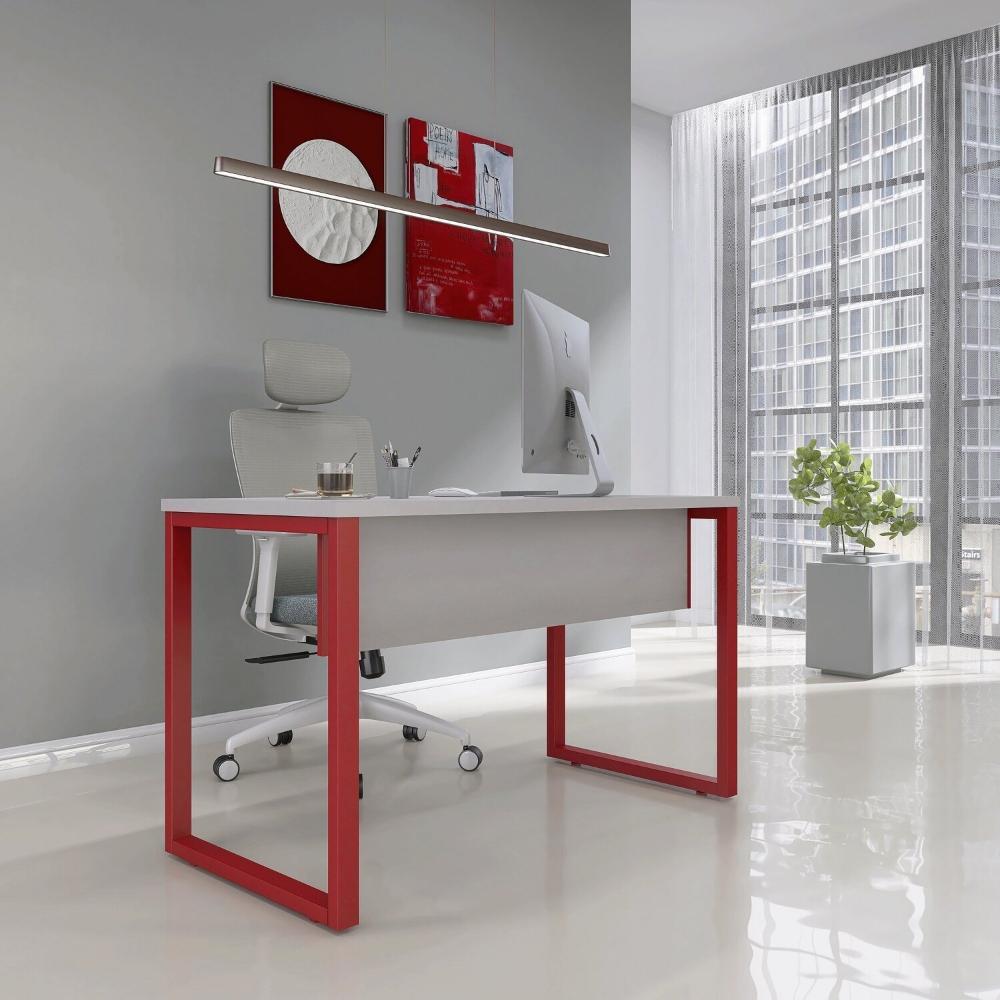 Miniatura Mesa Madeira 120x60cm M120/60p25tub Cinza/Vermelho