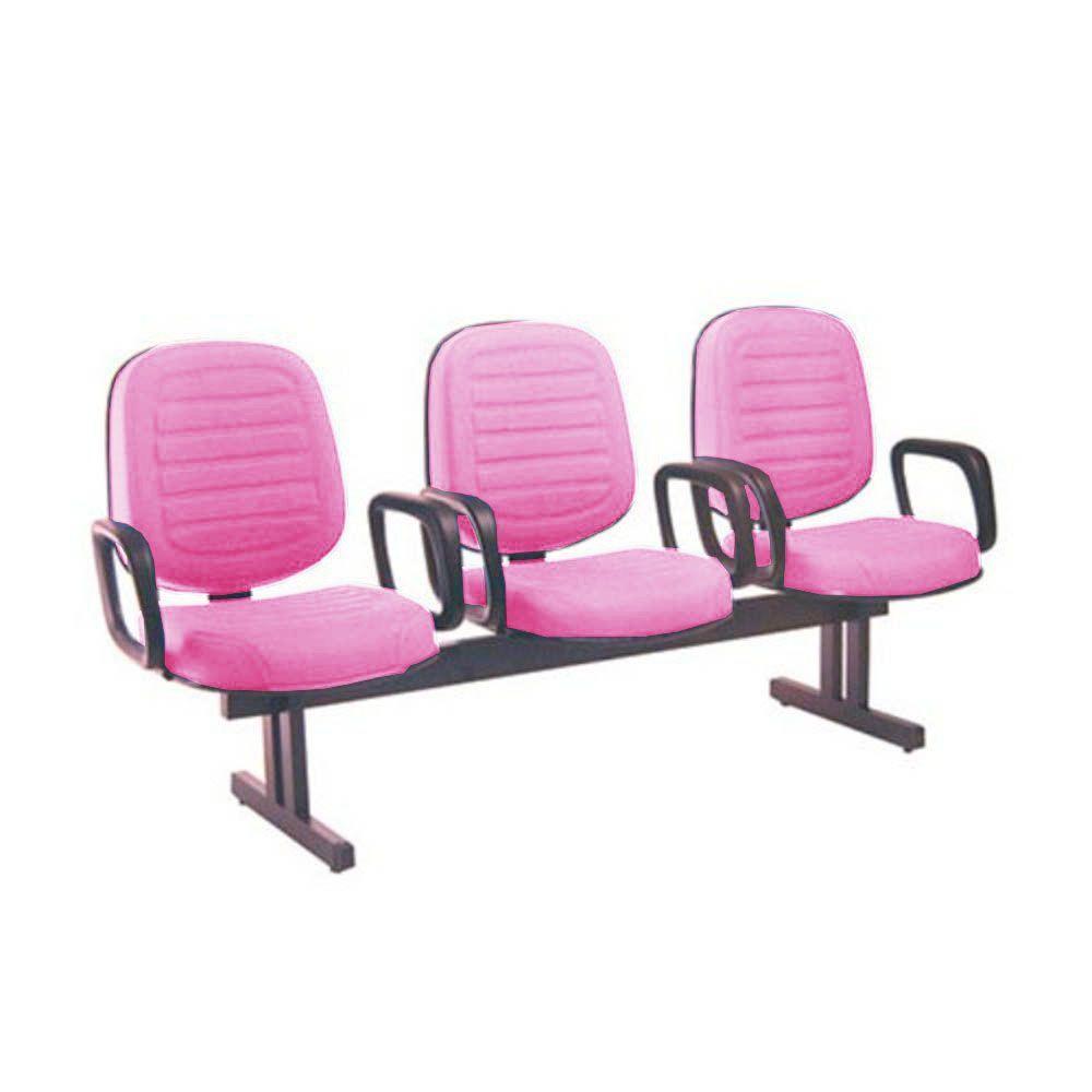 Miniatura Cadeira Em Longarina Com 03 Lugares Linha Blenda Rosa