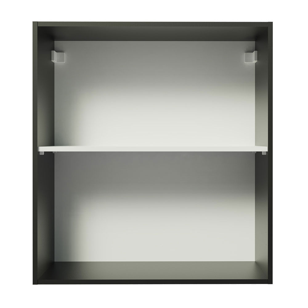 Armário Aéreo Madesa Reims 60 cm 1 Porta Preto Cor:Preto