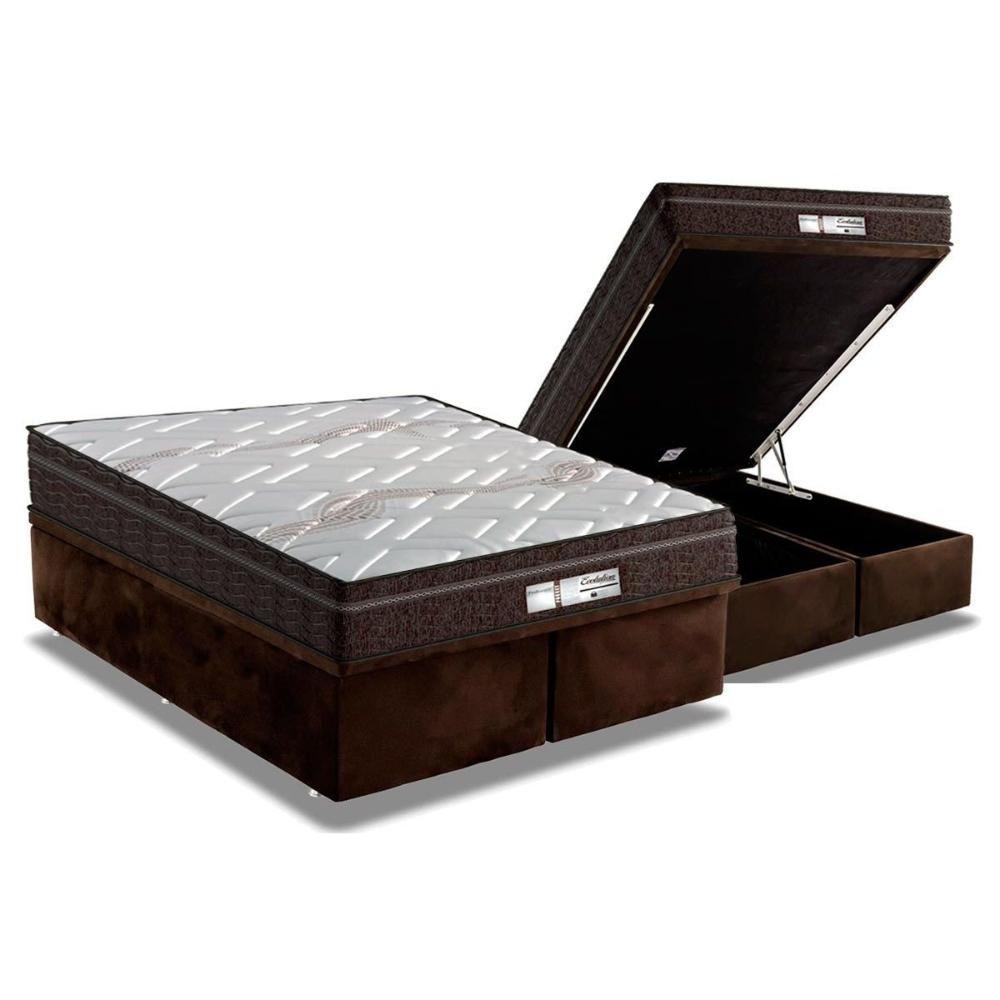 Miniatura Cama Box Baú Queen: Colchão Molas Ensacadas Probel Evolution + Base Brown(158X198)