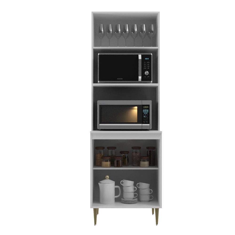 Miniatura Armário Torre Quente Forno e Micro 40 Litros Jade Grey/ Branco
