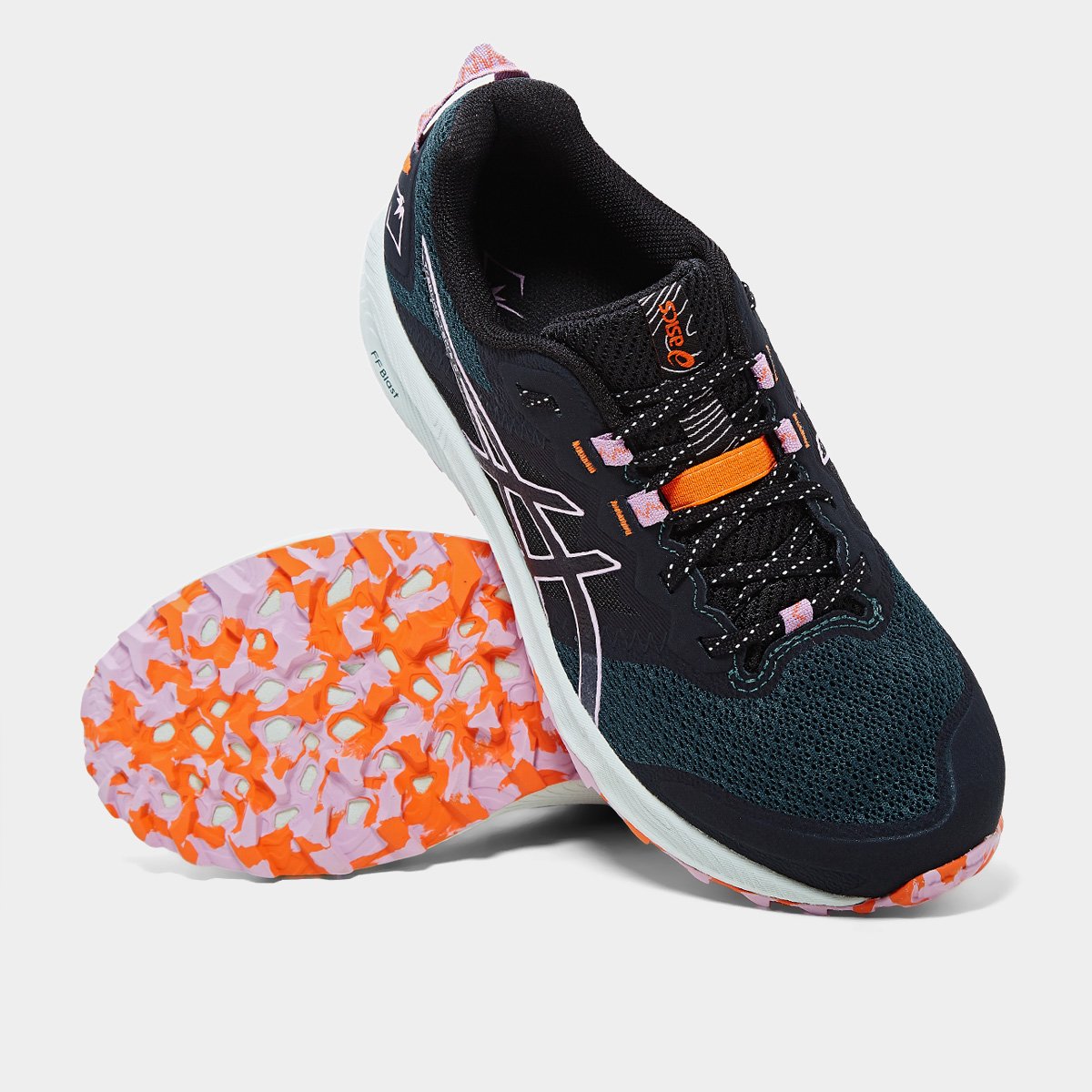 Miniatura Tênis Asics Gel-Trabuco Terra 2 Feminino Verde+Roxo - 34