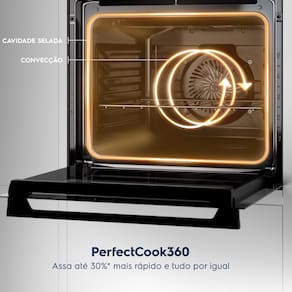 Forno de Embutir Elétrico Electrolux OE8EA 80L Experience Air Fryer, PerfectCook360 e Painel Touch