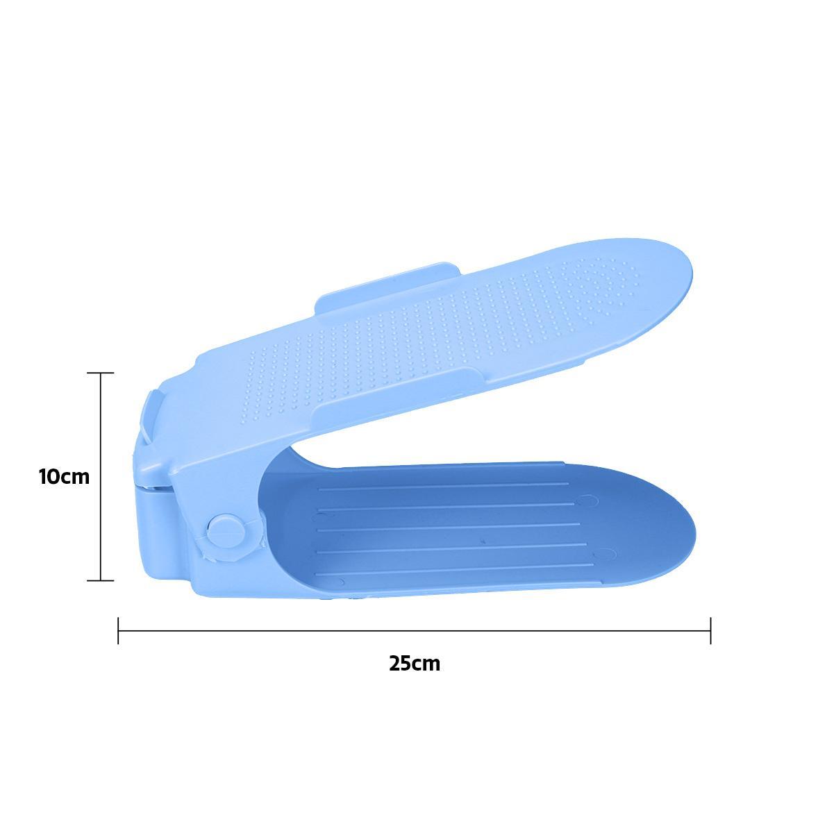 Miniatura Kit 10 Organizadores Sapatos Reforçado Regulagem Altura Azul