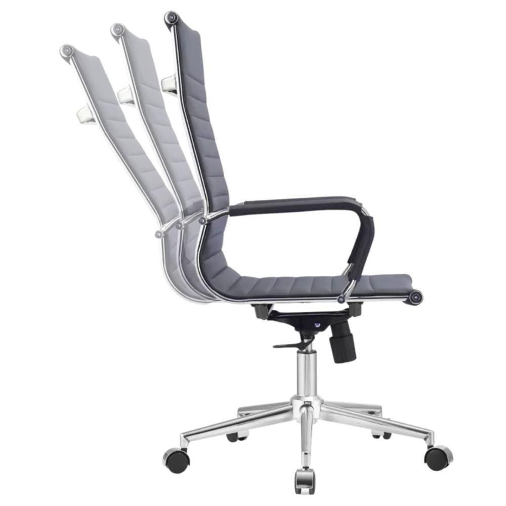 Miniatura Kit 2 Cadeiras Giratória Alta Office Manhattan Esteirinha Fratini Revestida Em (pu) Preto Base