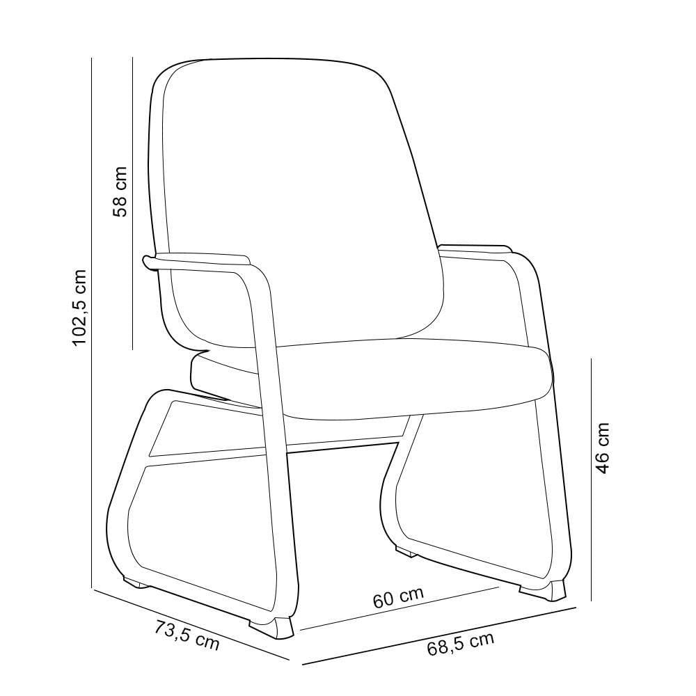 Miniatura Cadeira Executiva Diretor Base Fixa Hub F02 Sintético Azul - Lyam Decor