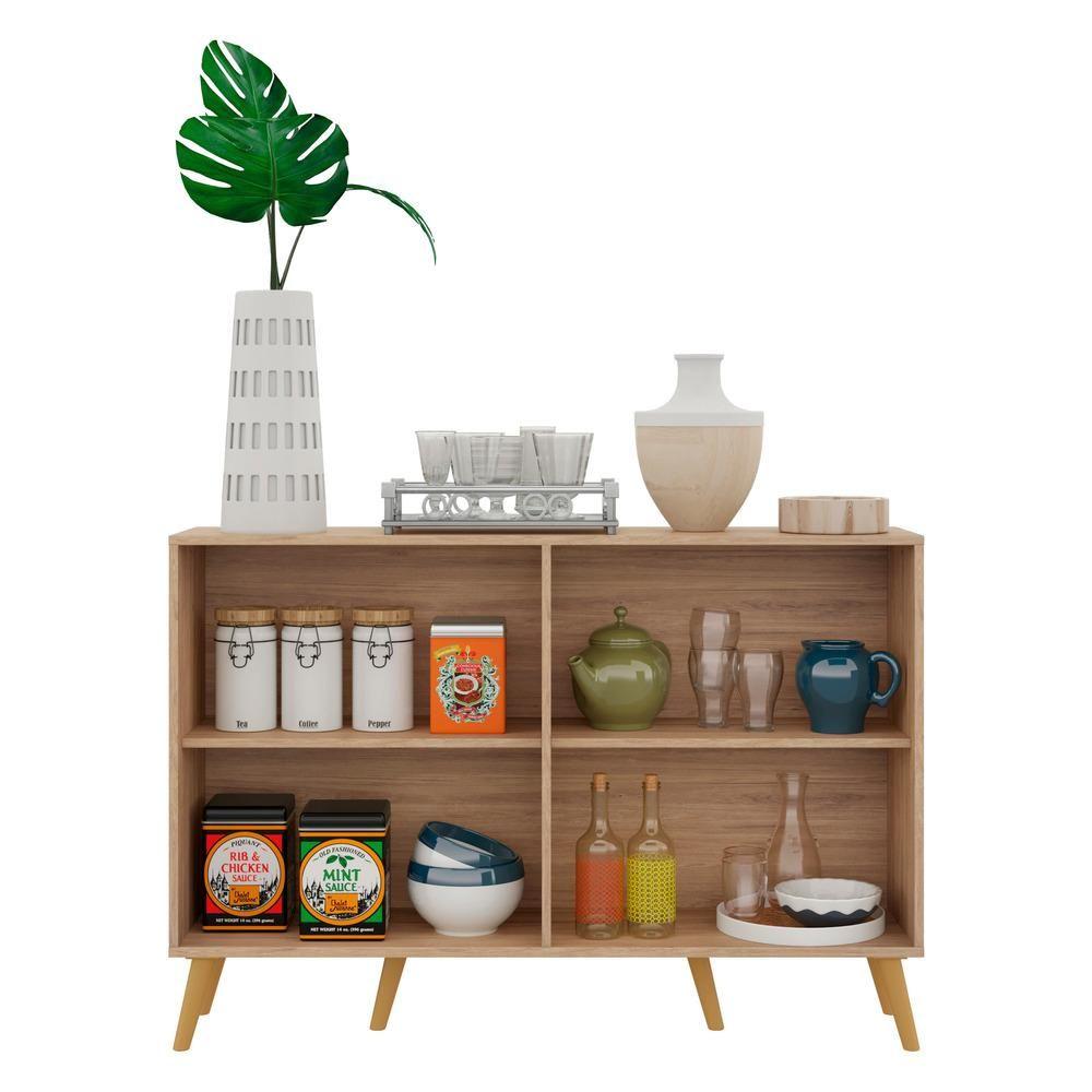 Miniatura Aparador Buffet 4 Portas Com Pés Retrô Viena Rustic/natural