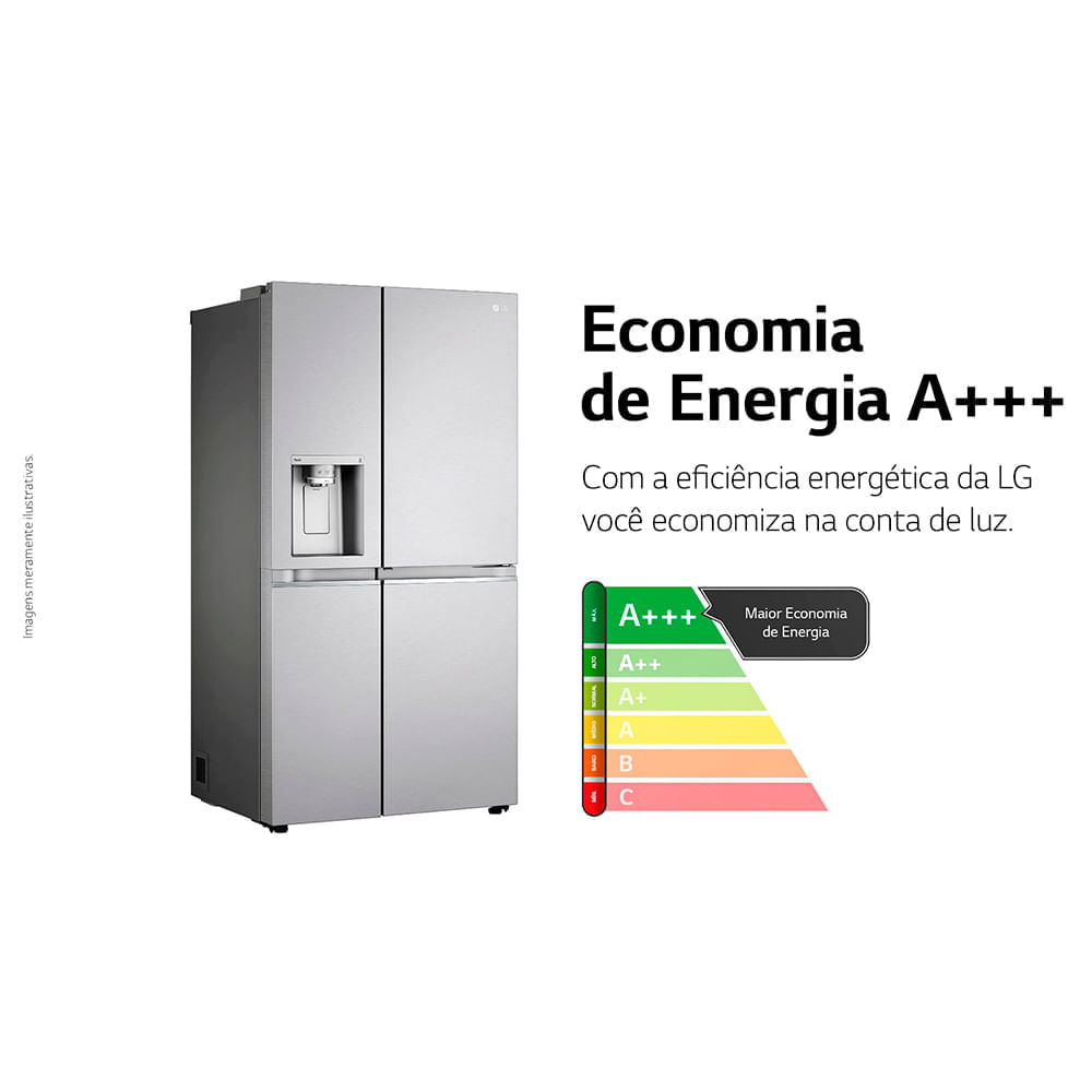 Miniatura Refrigerador Side by Side LG de 02 Portas Frost Free com 611 Litros UVnano Aço Escovado - GC-L257SLP 110