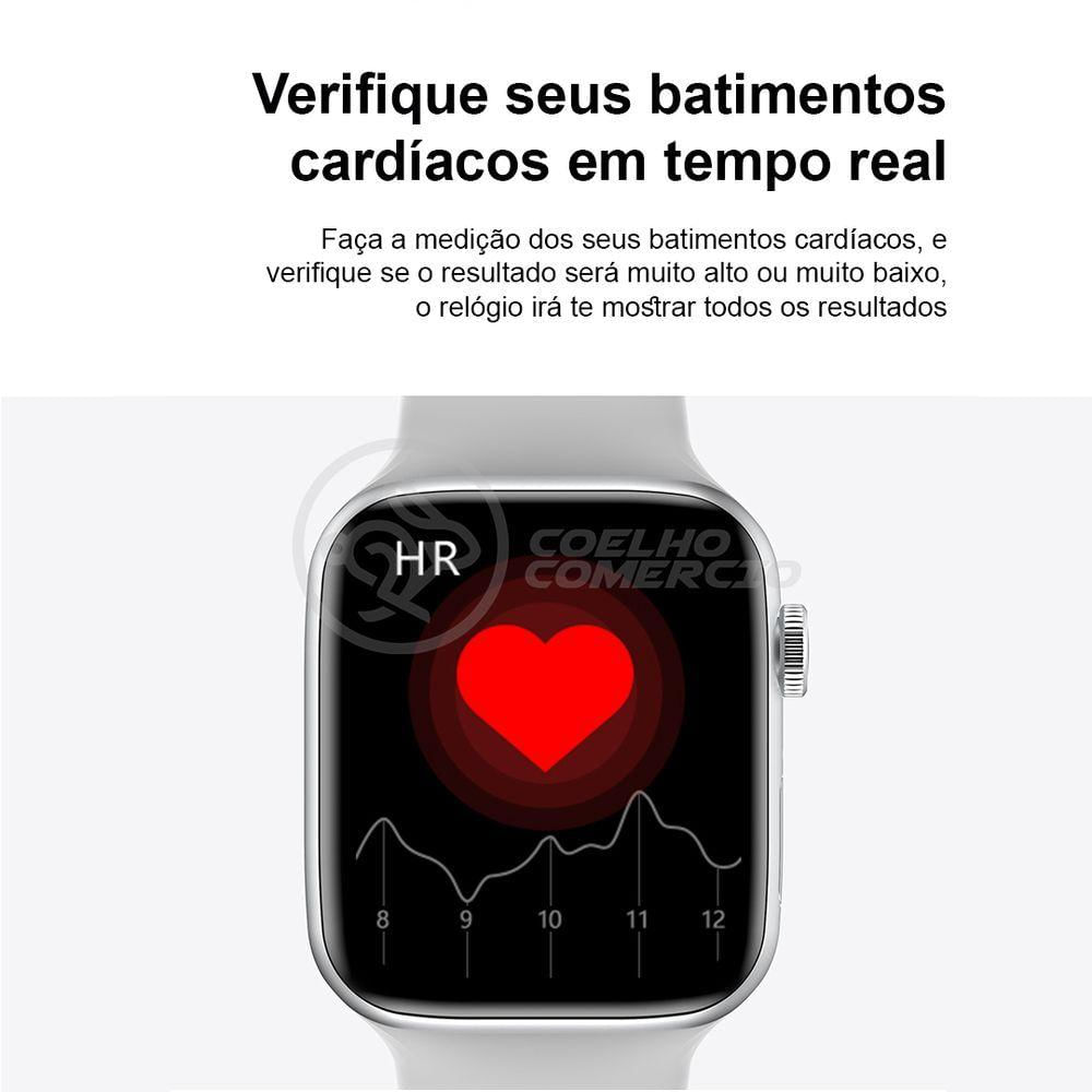Miniatura Relógio Smartwatch Hw22 Rosa Ligações Monitor Cardíaco