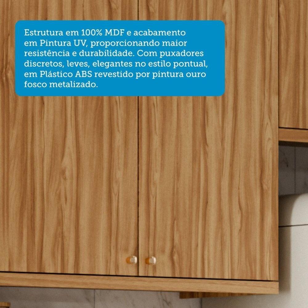 Miniatura Armário Aéreo de Cozinha 80cm com 2 Portas 100% Mdf Noruega Amendoa