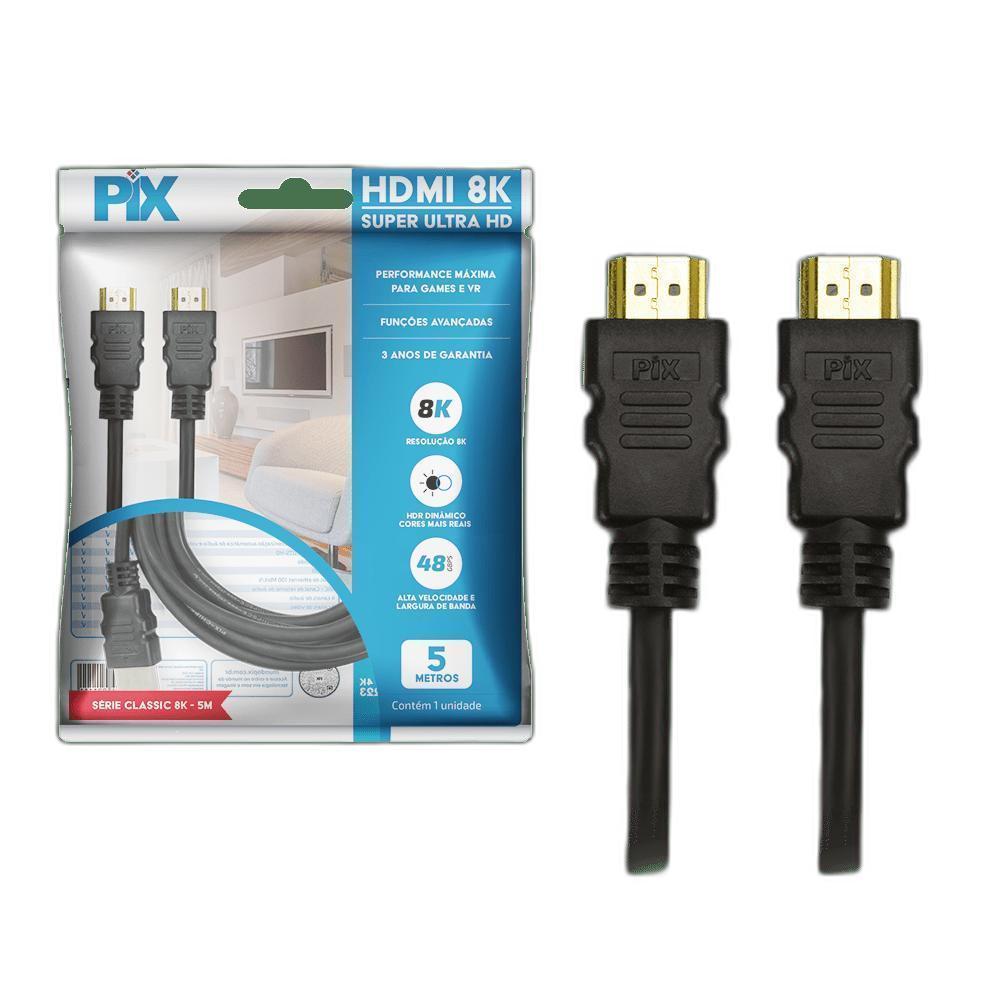 Miniatura Cabo Hdmi 2.1 - 8K Hdr 19P 5M Ps5 Xbox Series Preto