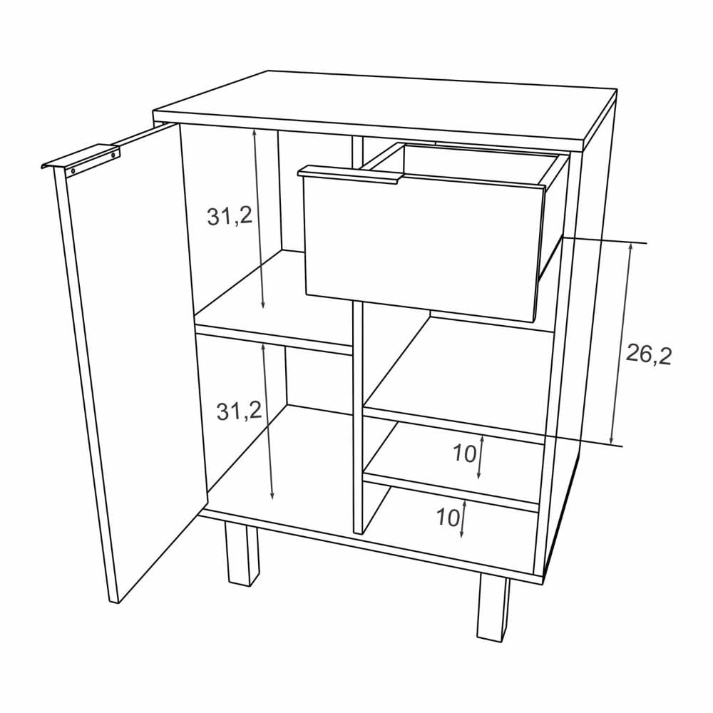 Gabinete para Banheiro com Armário Suspenso e Espelheira Kira Estilare Preto/Amadeirado