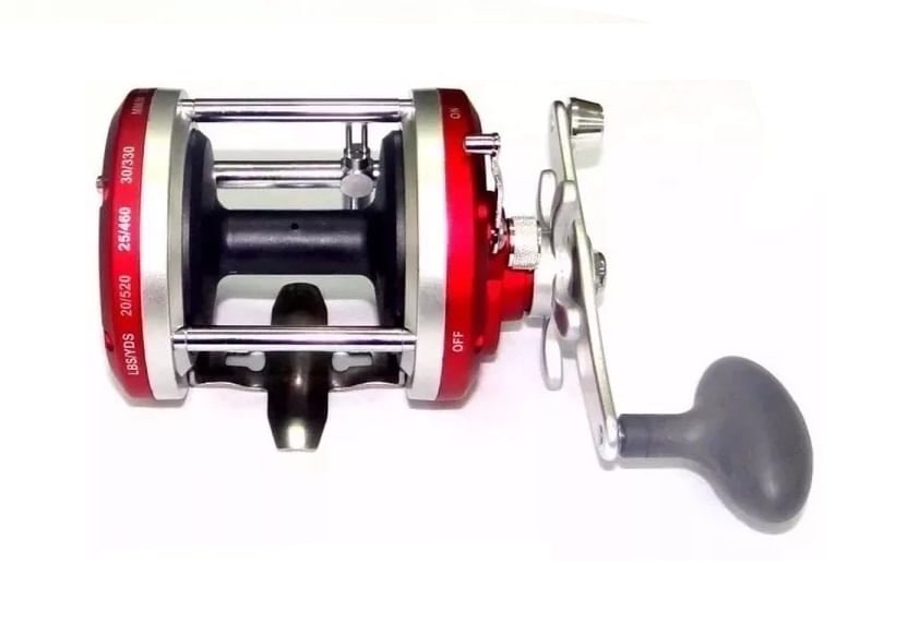 Miniatura Carretilha Ottoni Pesca Pesada Jj500 Drag 25kg - Vermelha