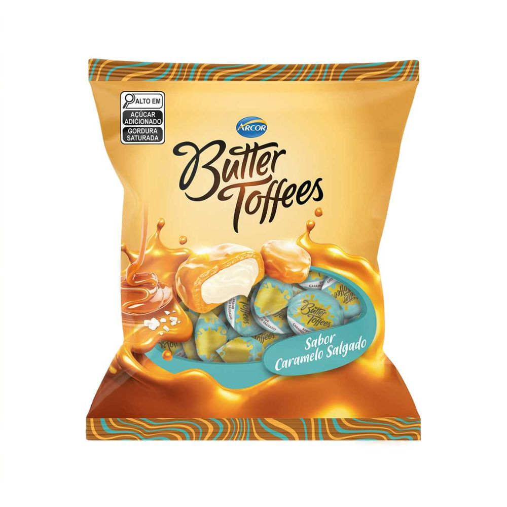 Miniatura Bala Arcor Butt Toffees Sabor Caramelo Salgado 100g