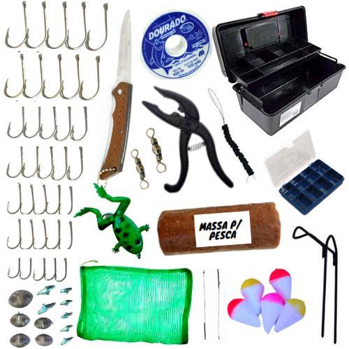 Miniatura Caixa Com Acessórios Kit Para Pesca Completa Pesqueiro