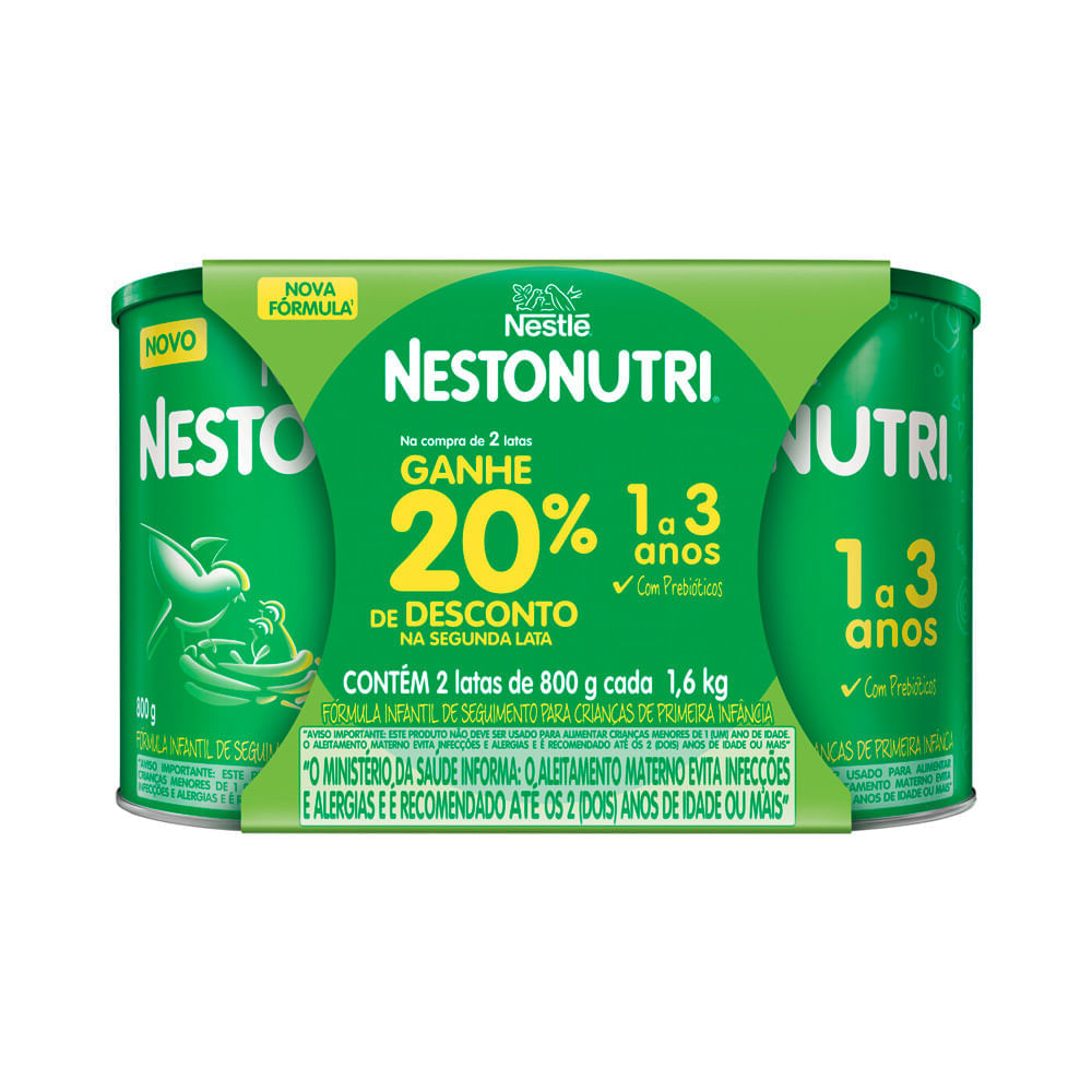 Miniatura Nestonutri Nestlé 1 a 3 Anos 2 Unidades de 800g Cada