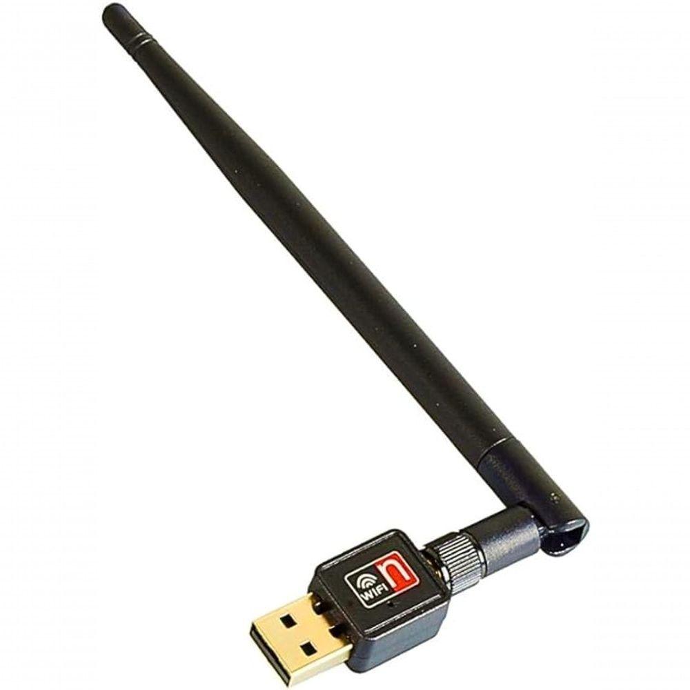 Miniatura Adaptador Usb Wireless Wi-fi Band 1.800mbps Rede 2462mhz-2.0 Ethernet Com Antena Para Computador