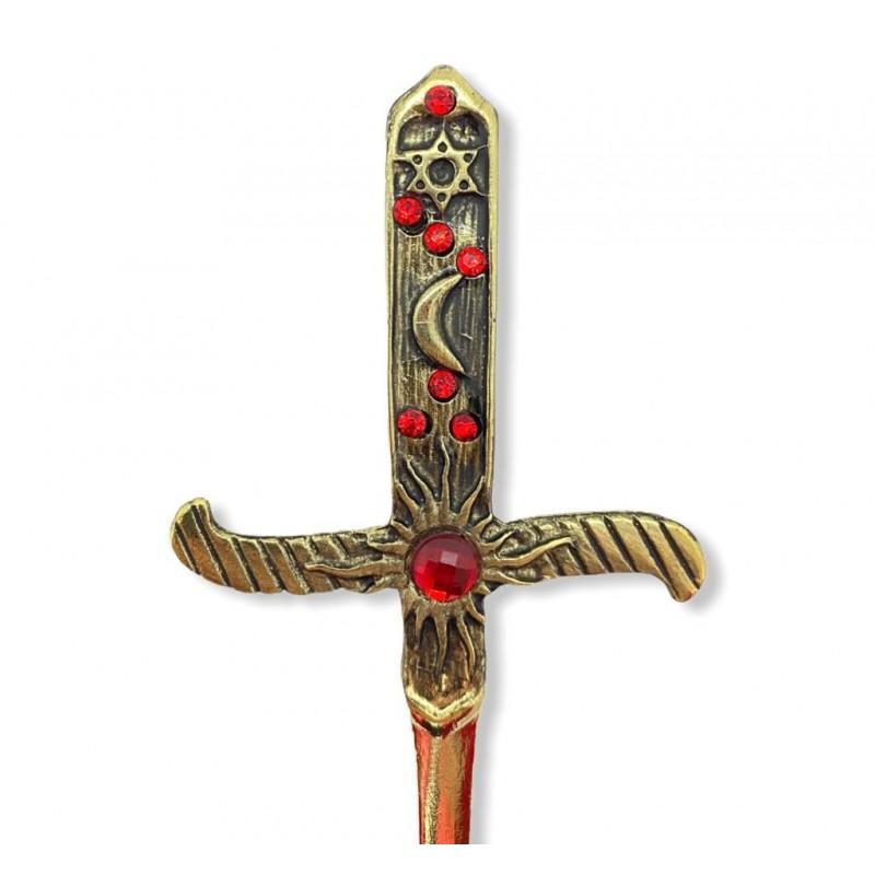 Miniatura Kit Baralho Cigano 36 Cartas + Athame Dourado