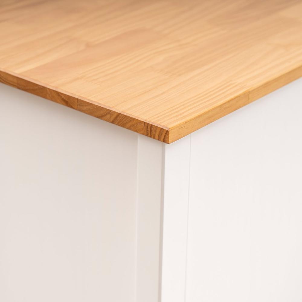 Buffet 2 Portas 3 Gavetas Madeira Maciça Vanilla CabeCasa MadeiraMadeira Amêndoa/Branco