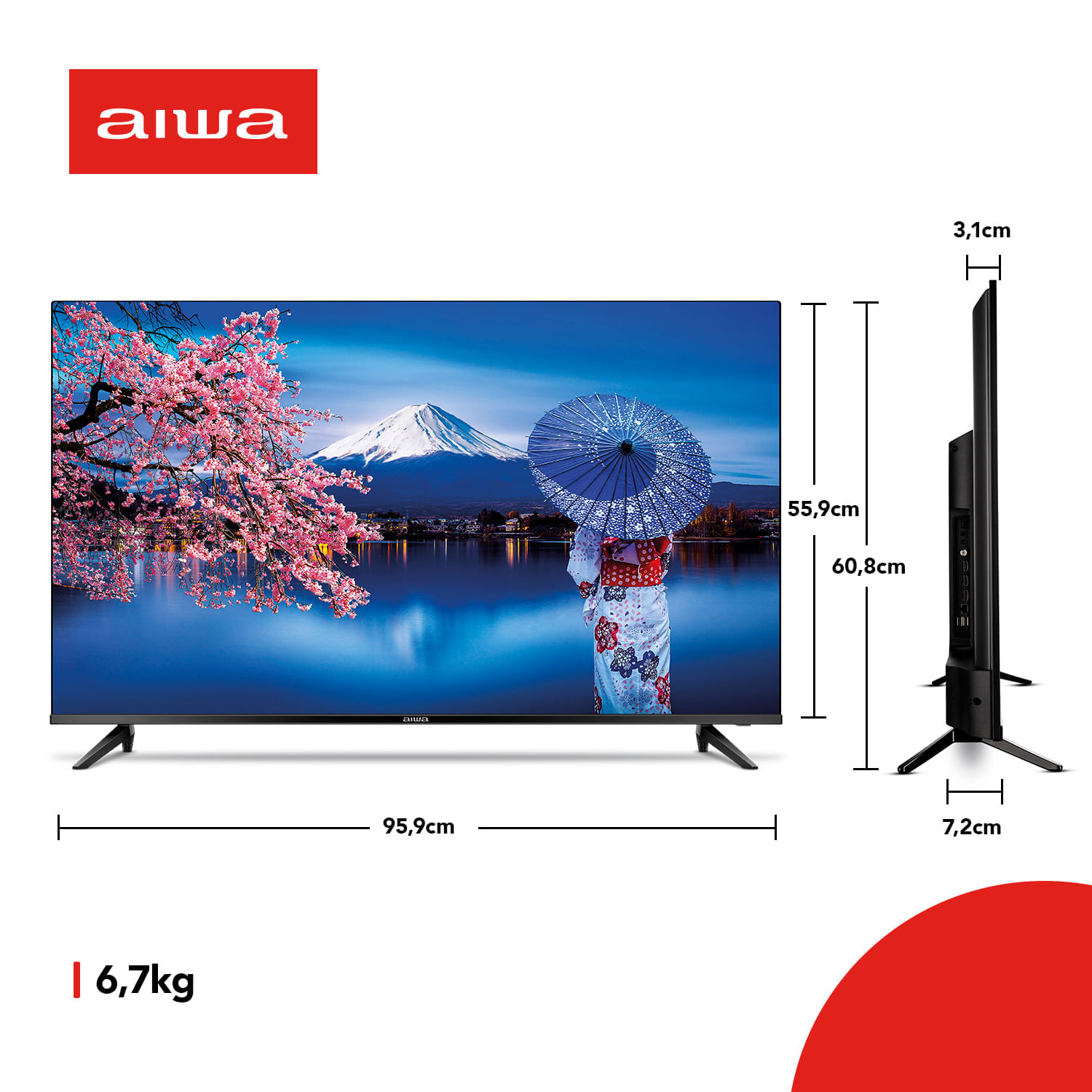 Smart TV AIWA 43” Android Full HD Borda Ultrafina HDR10 Dolby Áudio AWS-TV-43-BL-02-A BIV
