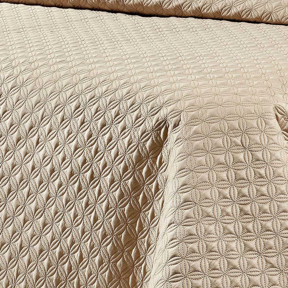 Miniatura Cobre Leito Solteiro King Torino 2Pçs Bordado 400 Fios Cáqui