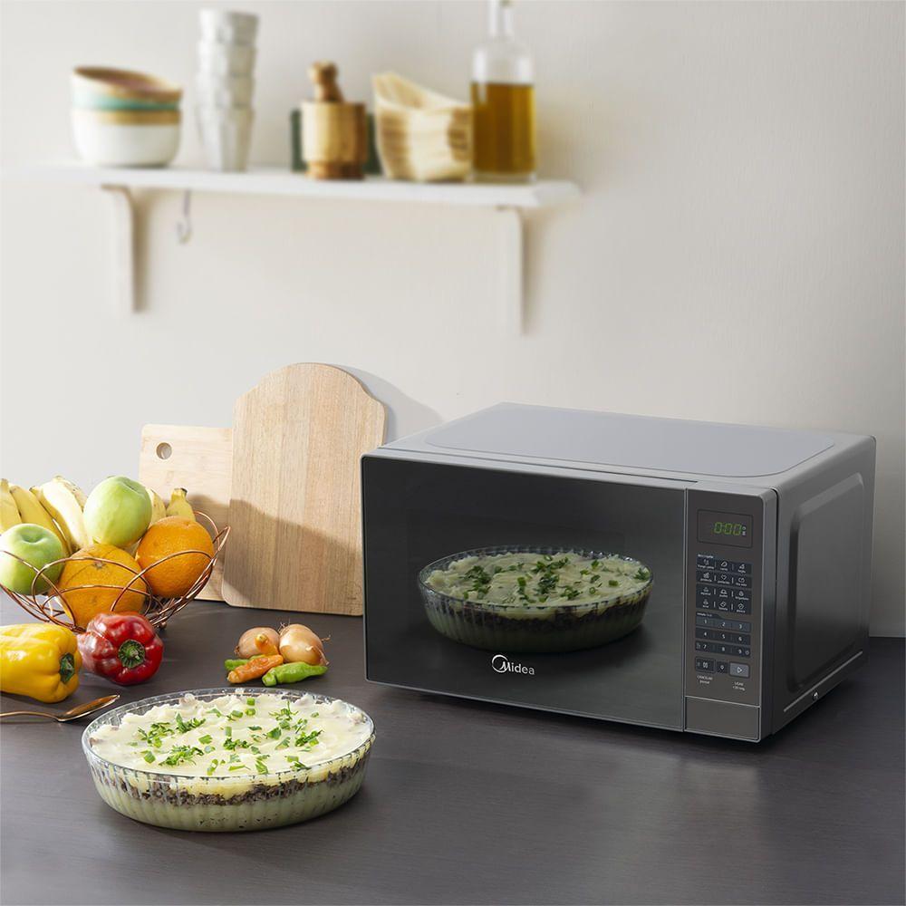 Micro-ondas Midea 20L Porta Espelhada Minuto Fácil Prata MRAE22 220V