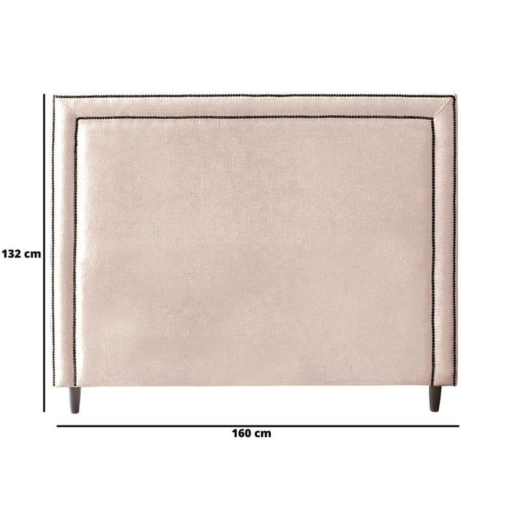 Miniatura Cabeceira Cama Queen Box Estofado 158 Cm Isadora Veludo Rosé