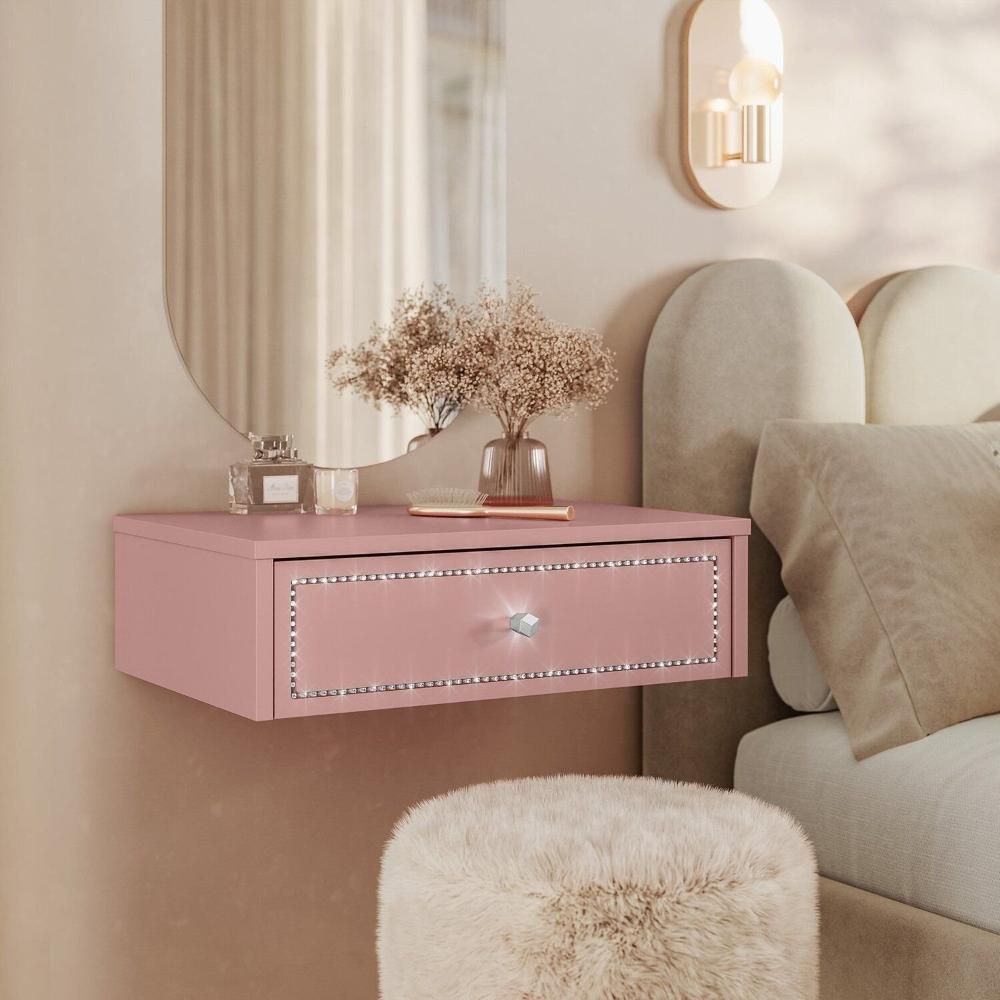 Miniatura Penteadeira de Cabeceira Suspensa 1 Gaveta Rose