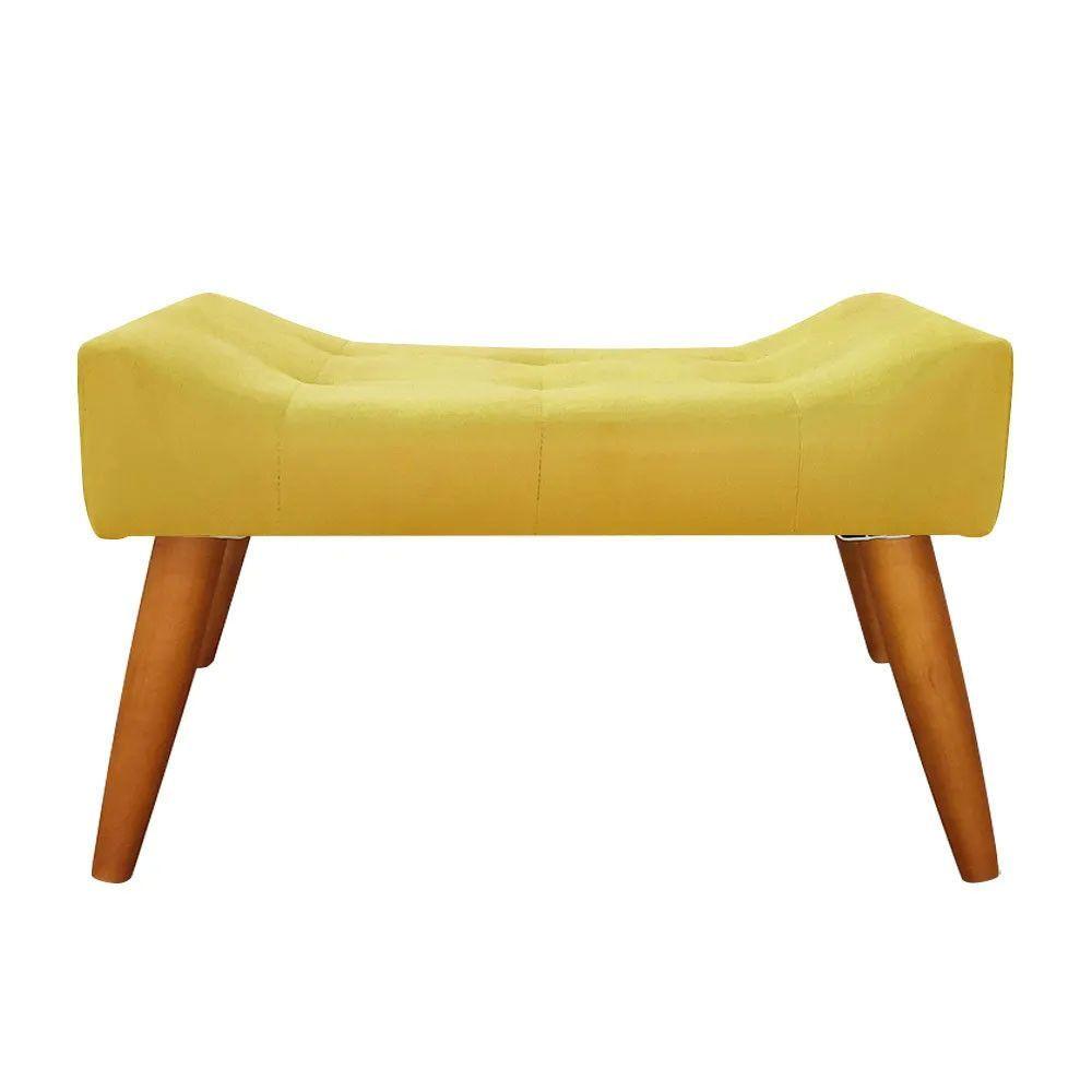 Puff Decorativo Roma Veludo Speciale Home Amarelo