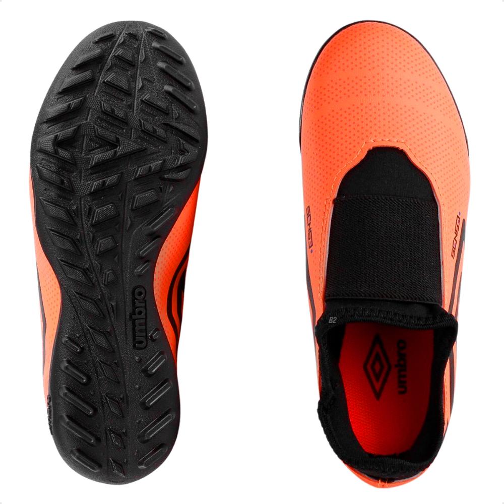 Chuteira Society Umbro Sense Kids Laranja / Preto - 33