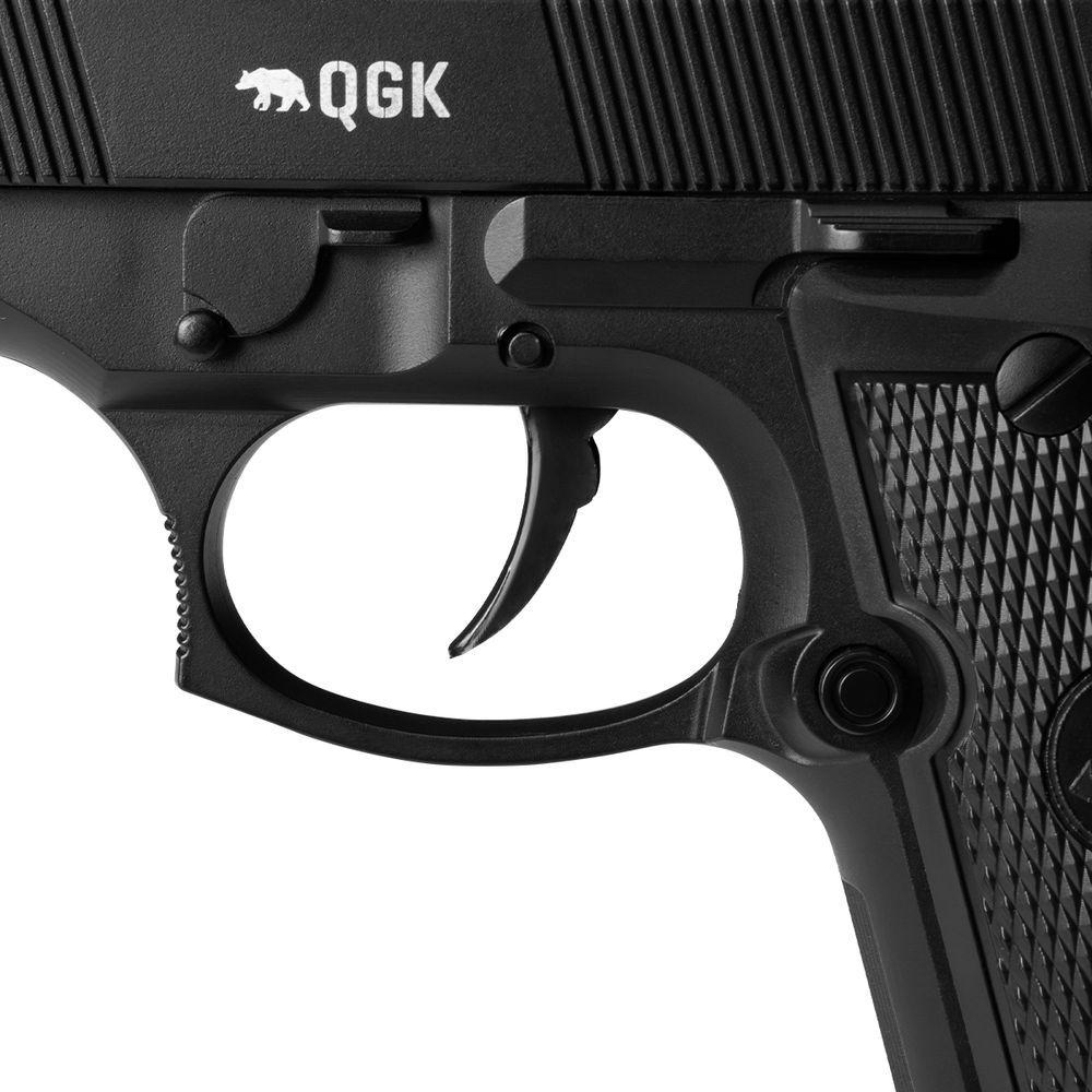 Miniatura Pistola Airsoft Spring Full Metal Sp92t 6mm Qgk + 1000 Bbs Preto 6 Mm