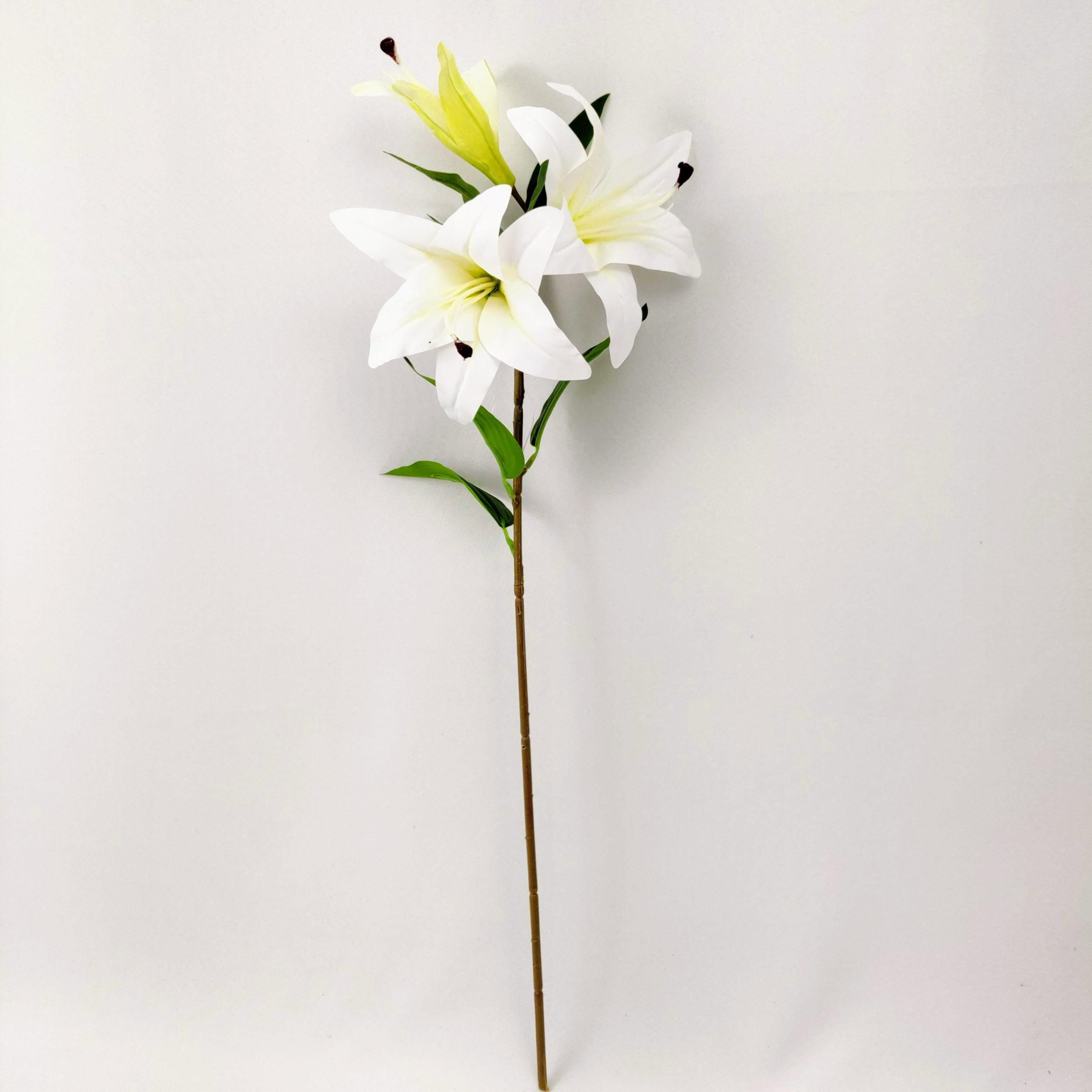 Miniatura Lirio Branco Planta Artificial Permanente 95X16Cm Toque Real