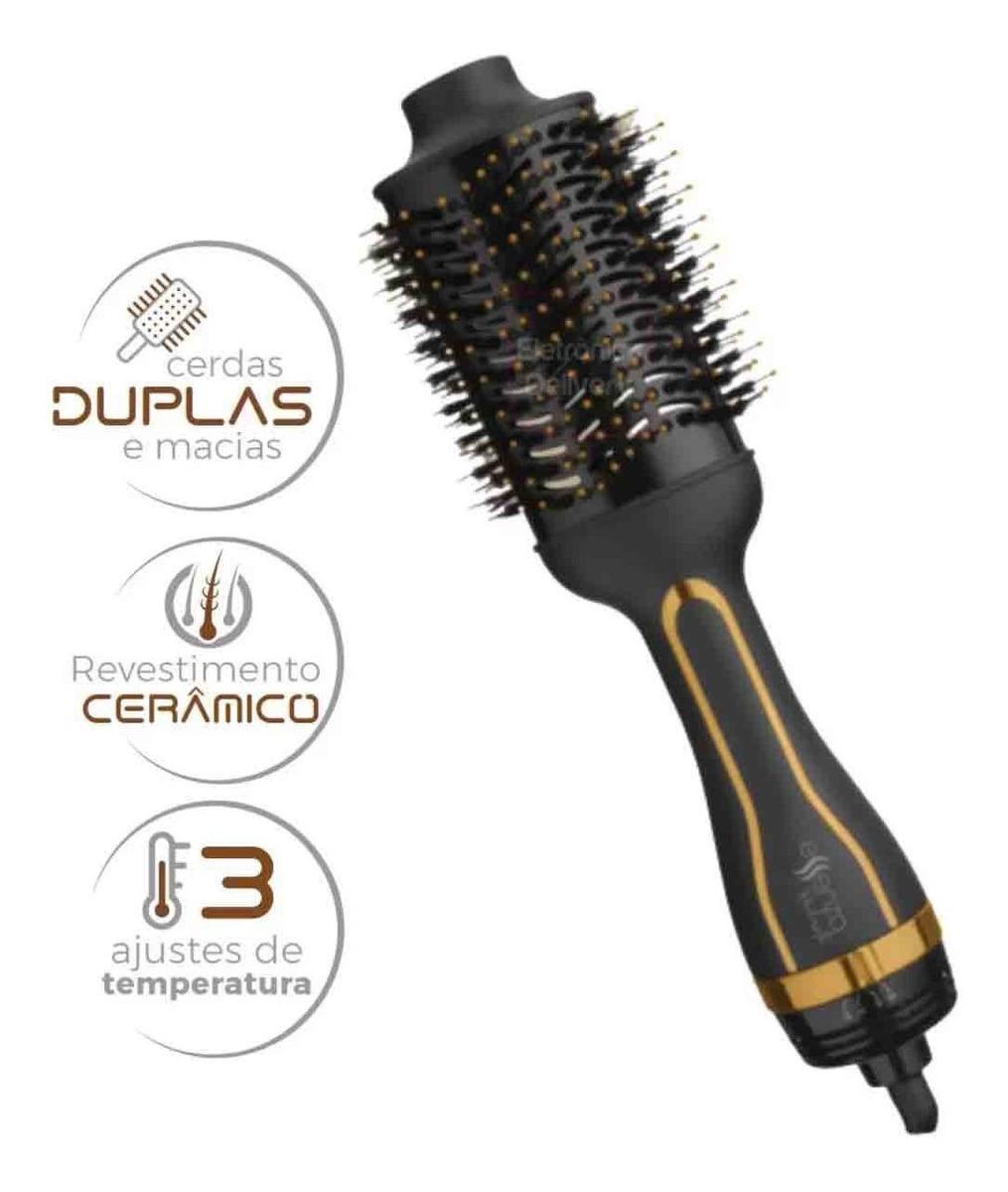 Miniatura Escova Modeladora Multilaser Seca Alisa 1200W Gold Eb087