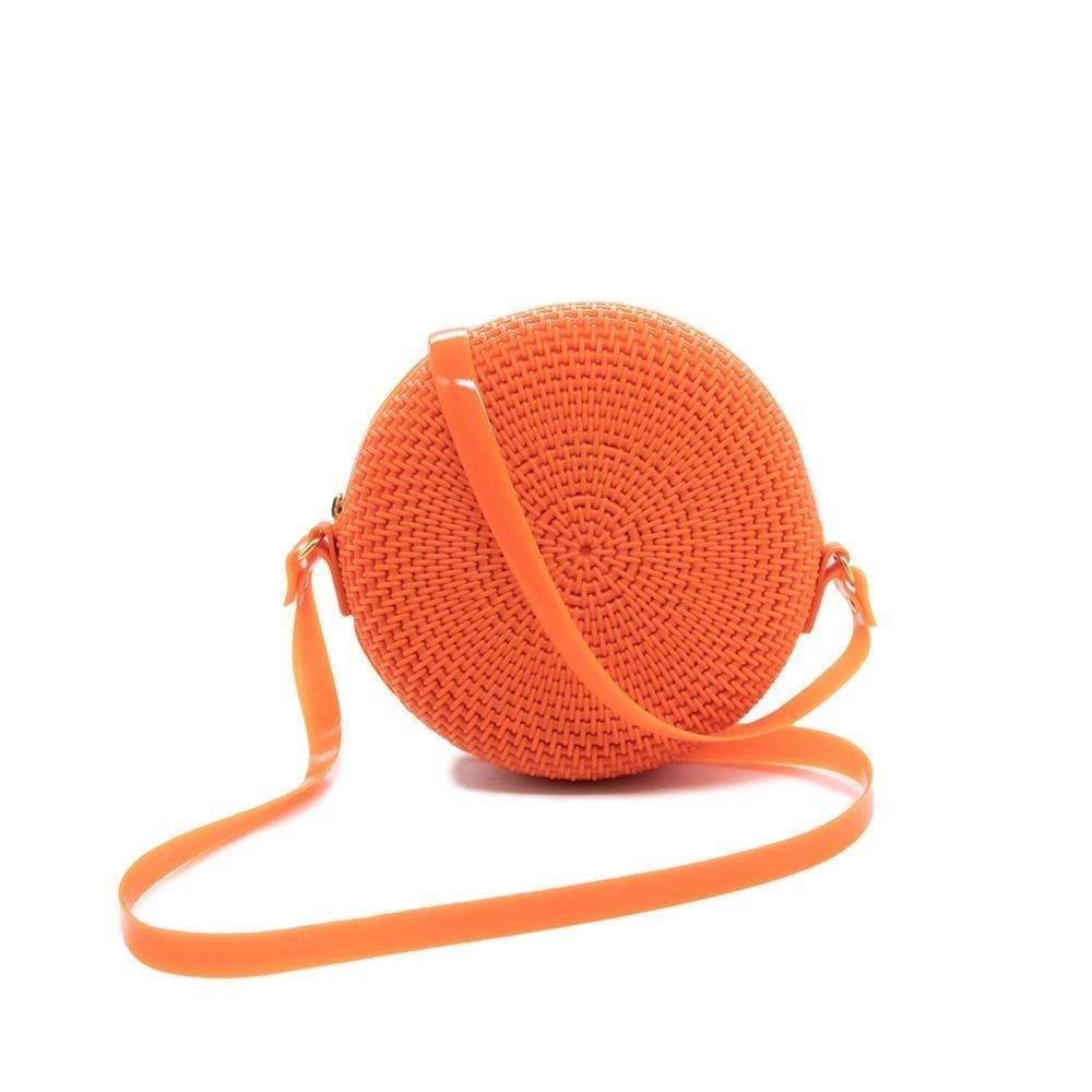 Miniatura Bolsa Redonda Feminina Moda Fashion Casual Alça Transversal Ziper Para Passeio Dia A Dia