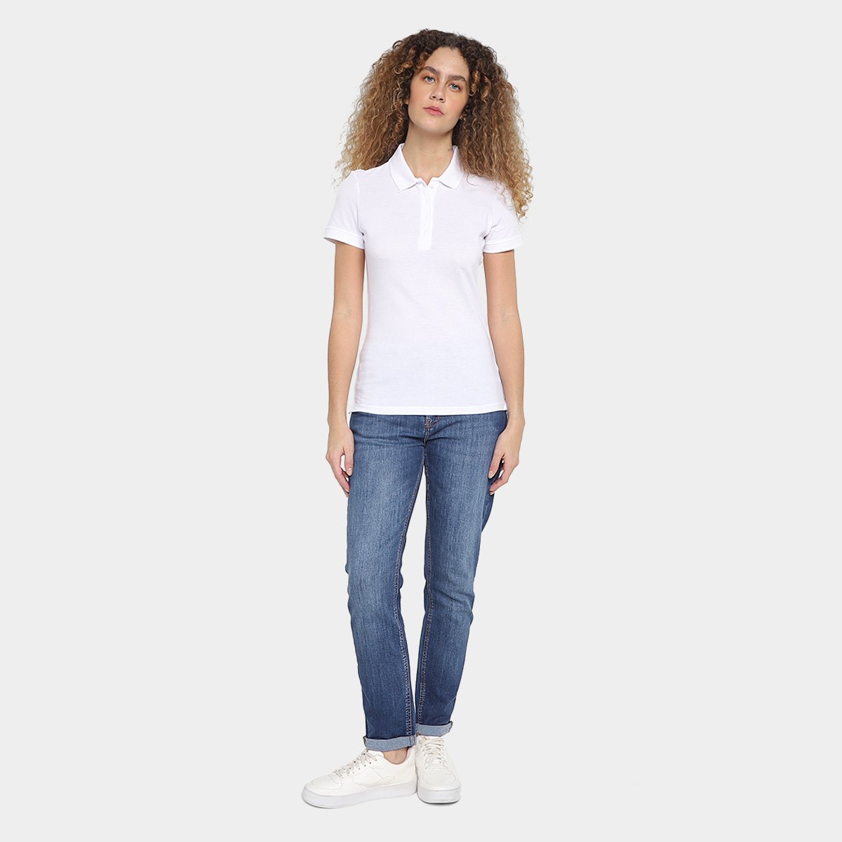 Miniatura Camisa Polo Hering Feminina Branco - G
