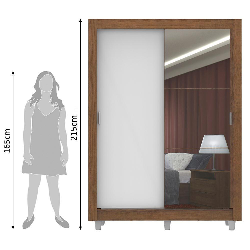 Miniatura Guarda Roupa Denver 2 Portas 1 Espelho Branco Rustic Madesa