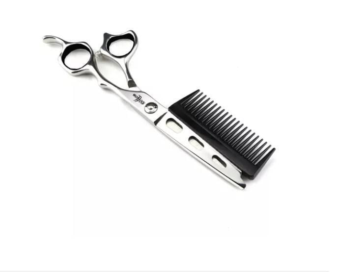 Miniatura Tesoura Profissional 2 Em 1 Pente Barbeiro 6.0 Fio Navalha