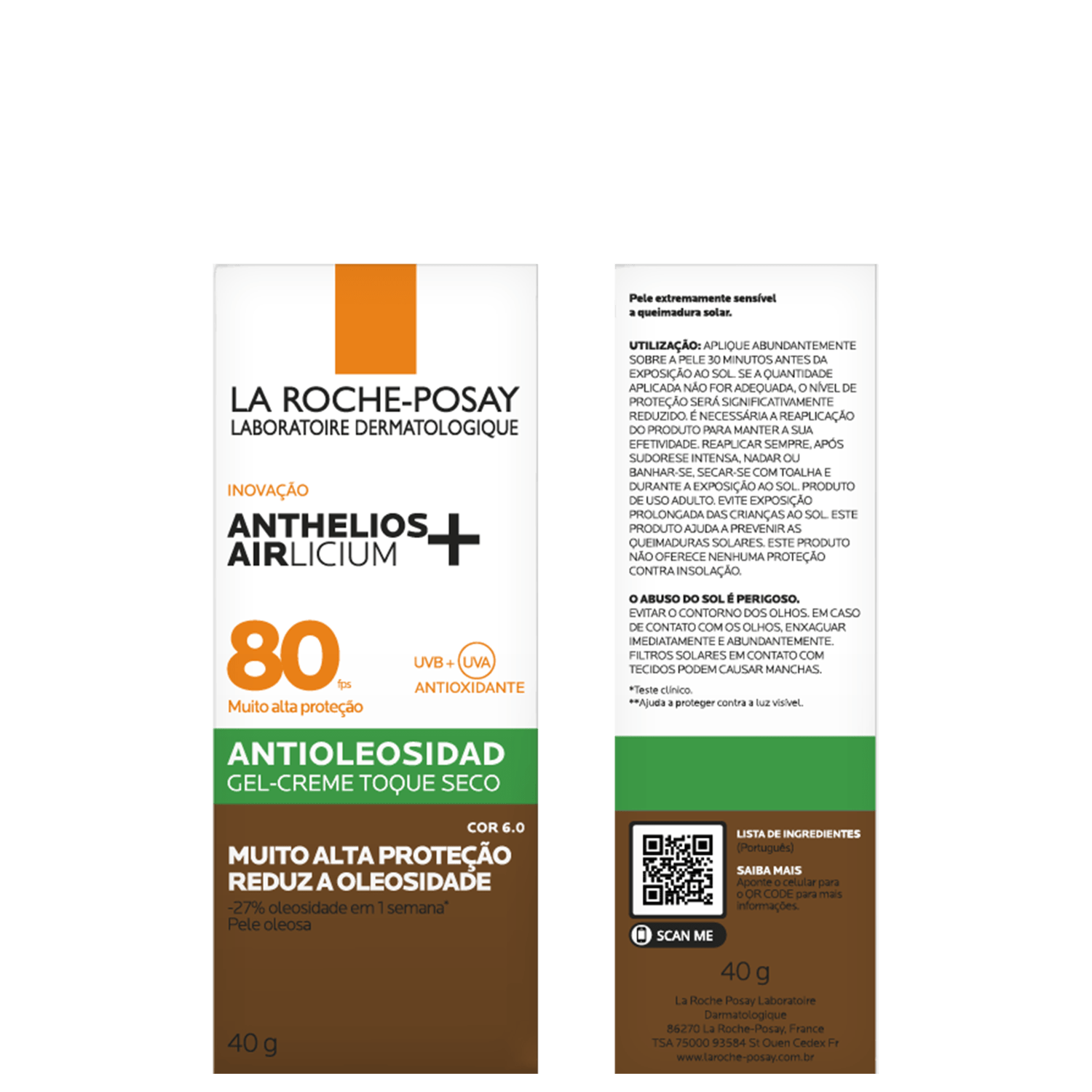 Miniatura La Roche-Posay Anthelios Airlicium FPS80 Cor 6.0 - Protetor Solar com Cor 40g