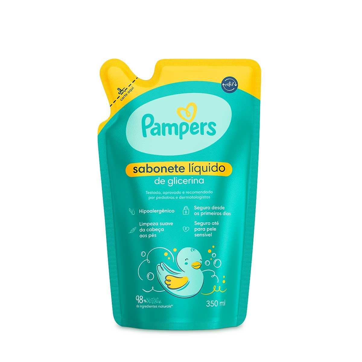Miniatura Refil Sabonete Líquido Glicerina Pampers 350ml