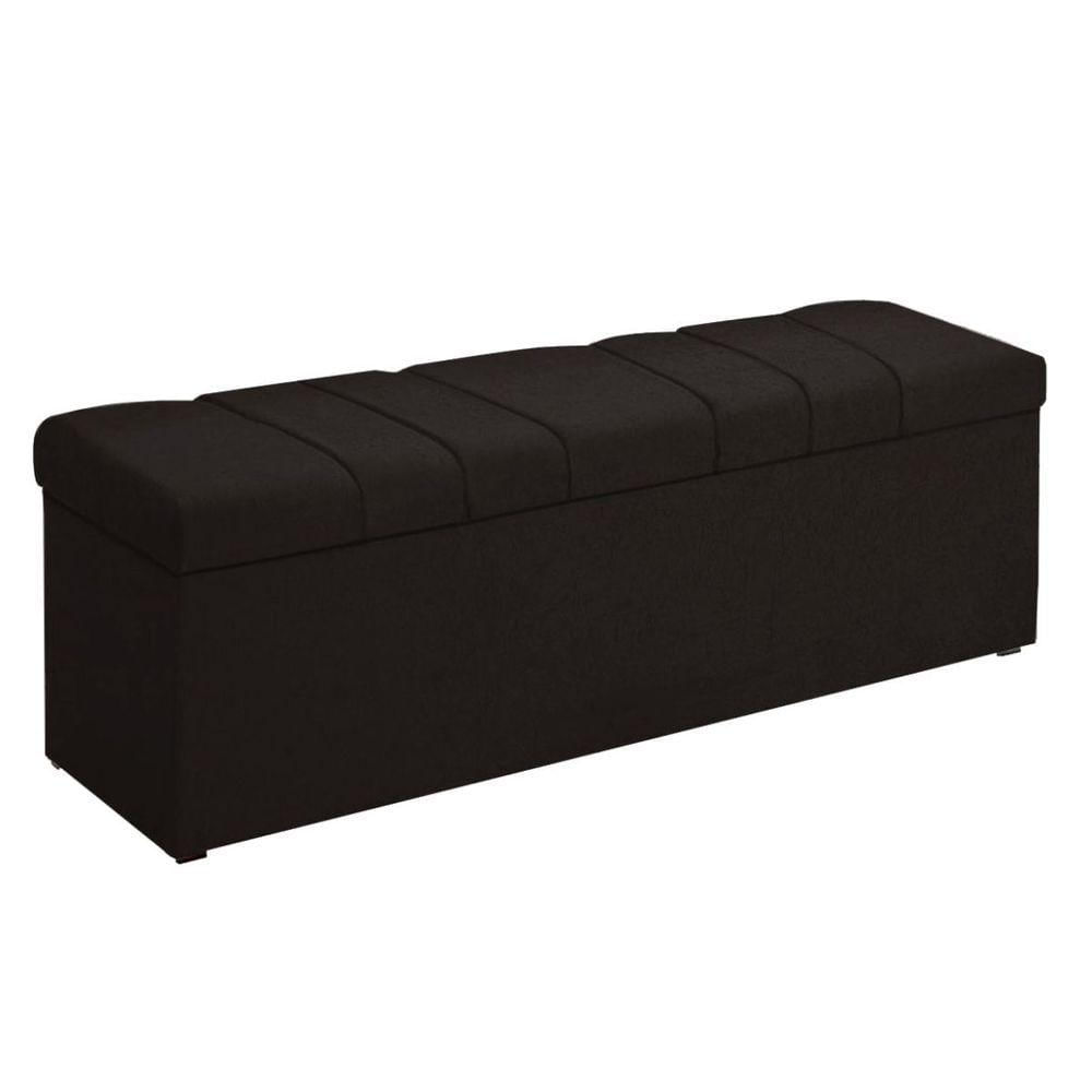 Miniatura Calçadeira Recamier Baú 160 Cm Kiara Suede Preto
