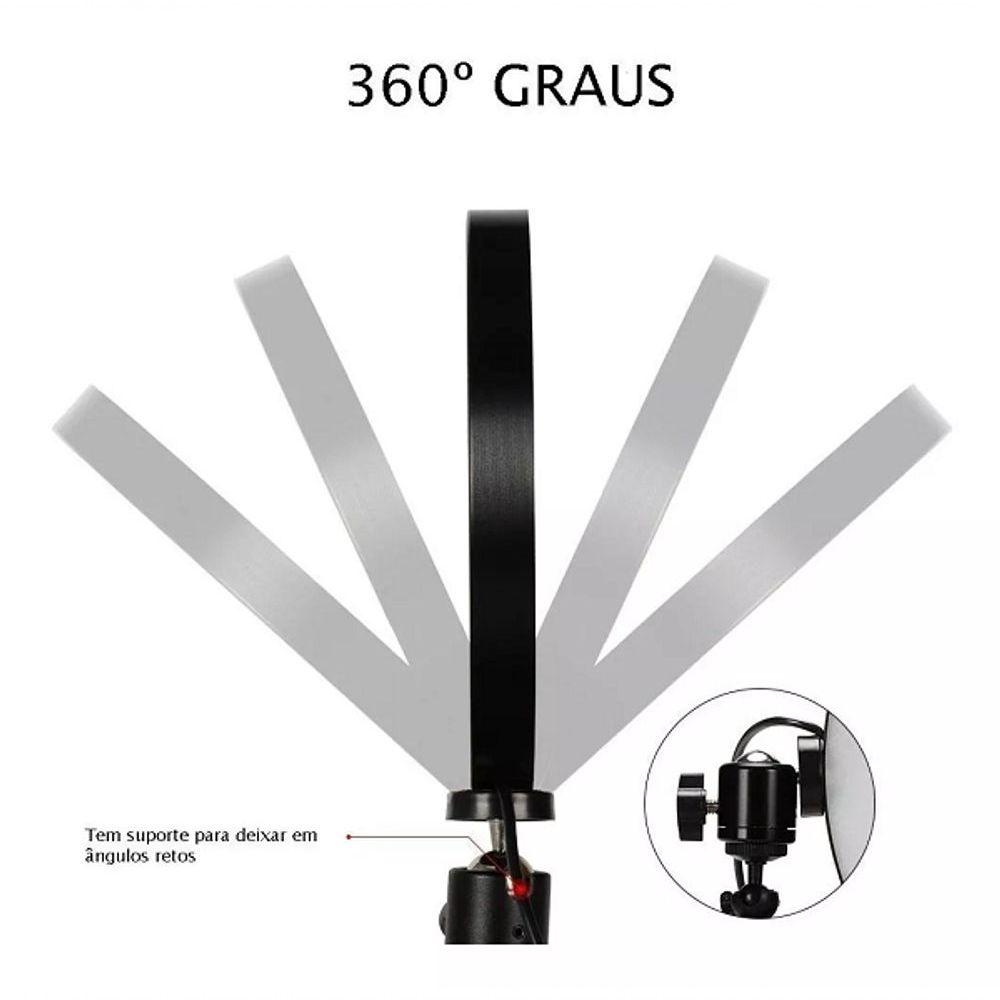 Miniatura Luminária Led Ring Light Tripe Suporte Celular