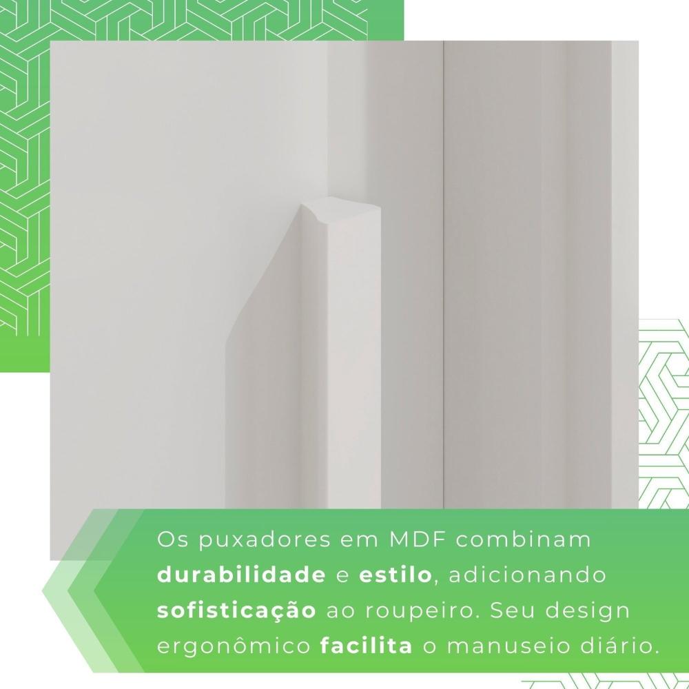 Guarda-roupa 4 Gavetas 6 Portas com Espelho Lisboa Branco