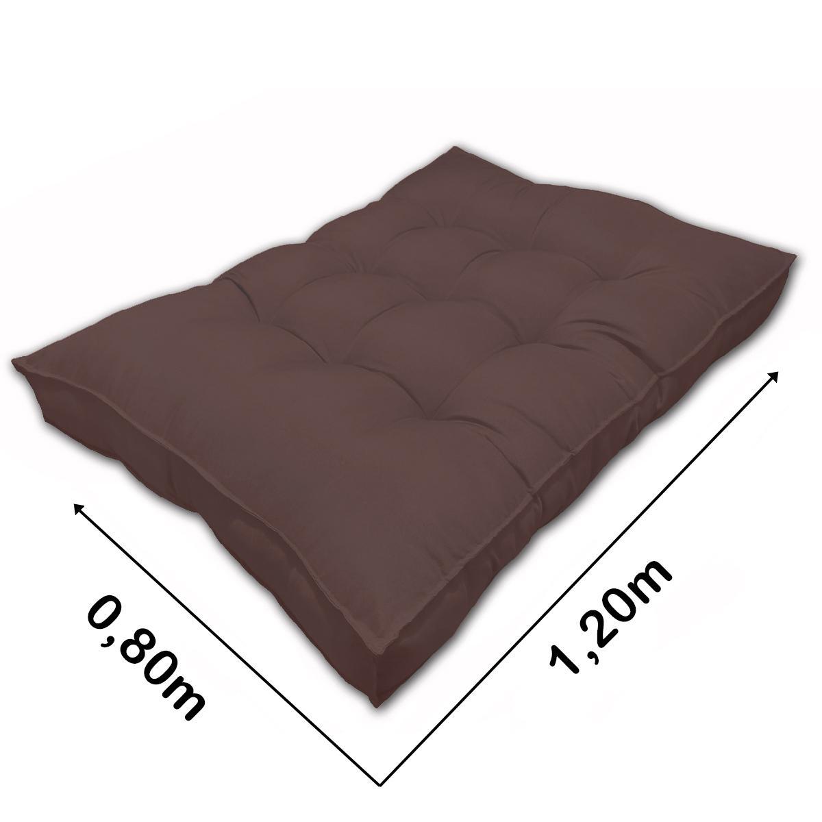 Miniatura Almofada Futon Alto Oxford 120X80 Gigante Qualidade Marrom